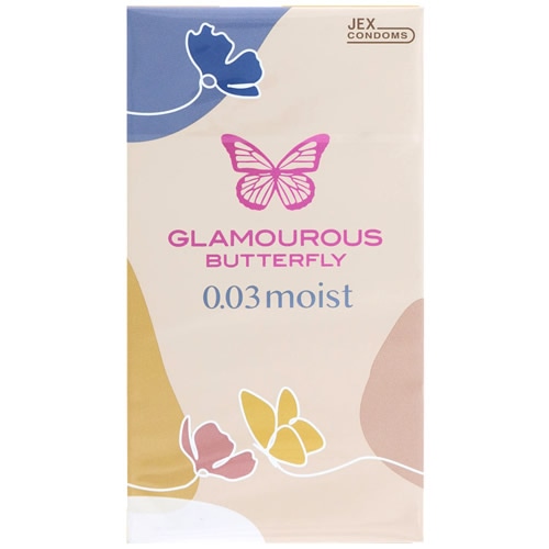 ジェクス グラマラスバタフライ 0.03 モイスト (8個) コンドーム　【管理医療機器】