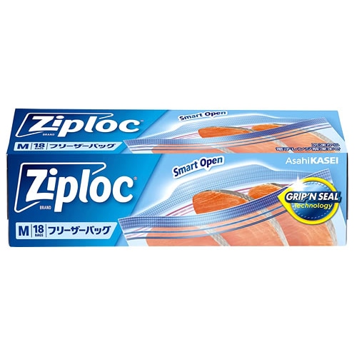旭化成 ジップロック フリーザーバッグ M (18枚) フリーザーバック 食品保存袋 ジッパー付き袋 Ziploc