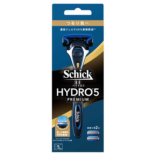 シック ハイドロ5 プレミアム つるり肌へ ホルダー (本体+刃2個) 5枚刃 カミソリ 髭剃り Schick