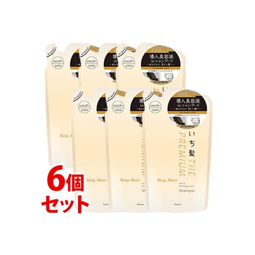 《セット販売》　クラシエ いち髪 プレミアム エクストラダメージケアシャンプー シャイニーモイスト つめかえ用 (340mL)×6個セット 詰め替え用 ノンシリコンシャンプー
