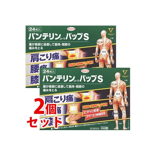 【第2類医薬品】《セット販売》　興和 バンテリンコーワ パップS (24枚)×2個セット 外用鎮痛消炎薬　【セルフメディケーション税制対象商品】