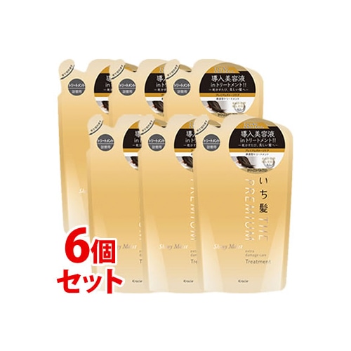 《セット販売》 クラシエ いち髪 プレミアム エクストラダメージケアトリートメント シャイニーモイスト つめかえ用 (340g)×6個セット 詰め替え用 洗い流すトリートメント