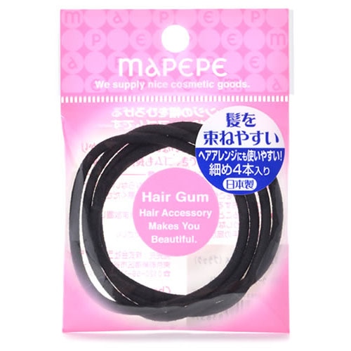 シャンティ マペペ リングゴムM ブラック (4個) ヘアゴム 髪ゴム