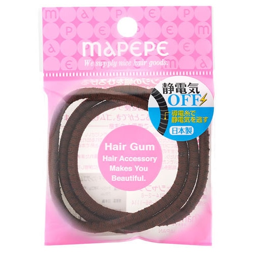 シャンティ マペペ 静電気OFFリングゴム ブラウン (3本) ヘアゴム