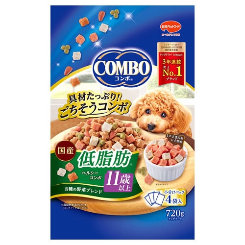 日本ペットフード コンボ ドッグ 低脂肪 11歳以上 (720g) ドッグフード ドライ 成犬用総合栄養食 COMBO
