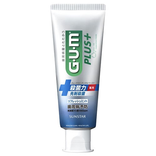 サンスター ガム・プラス デンタルペースト リフレッシュミント (120g) 薬用ハミガキ 歯みがき粉 GUM 【医薬部外品】