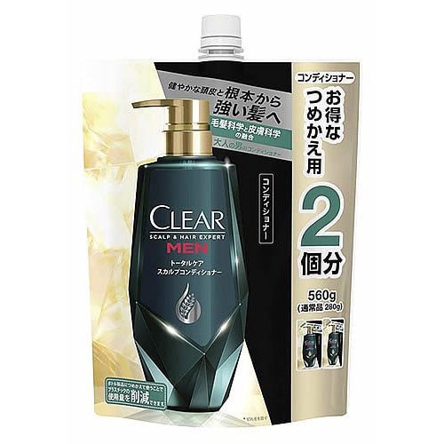 ユニリーバ クリアフォーメン トータルケア スカルプコンディショナー つめかえ用 (560g) 詰め替え用  CLEAR for men
