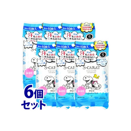 《セット販売》 コーセーコスメポート エスカラット 薬用デオドラント パウダーシート 無香料 (40枚)×6個セット ボディシート 制汗デオドラント 【医薬部外品】