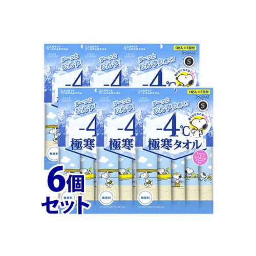 《セット販売》 コーセーコスメポート エスカラット 極寒タオル (5枚)×6個セット クール汗ふきシート 大判サイズ デオドラントボディシート