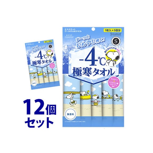 《セット販売》 コーセーコスメポート エスカラット 極寒タオル (5枚)×12個セット クール汗ふきシート 大判サイズ デオドラントボディシート