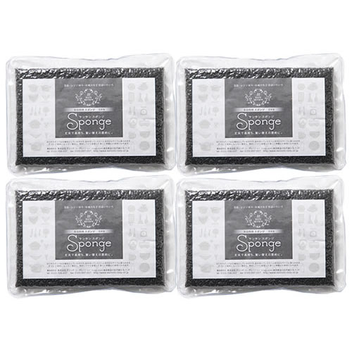 ダイニチ サンサンスポンジ ノーマル ブラック (4個) キッチンスポンジ 多目的用スポンジ バススポンジ
