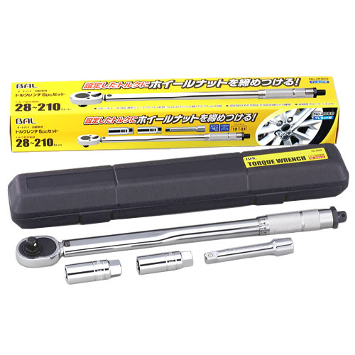 大橋産業 BAL バル 2060 トルクレンチ 5pcセット (1セット) タイヤ交換 カー用品 工具