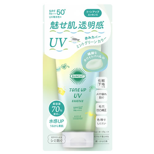 コーセーコスメポート サンカット トーンアップUV エッセンス Gn ミントグリーン (80g) SPF50+ PA++++ 顔 からだ用 日焼け止め 美容液