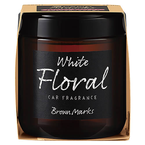 晴香堂 ブラウンマークス ゲル ホワイトフローラル (160mL) 芳香剤 ゲルタイプ 車用
