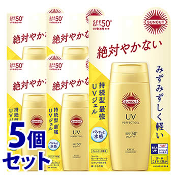 《セット販売》　コーセーコスメポート サンカット パーフェクトUV ジェル SPF50+ PA++++ (80g)×5個セット 日焼け止め UVケア