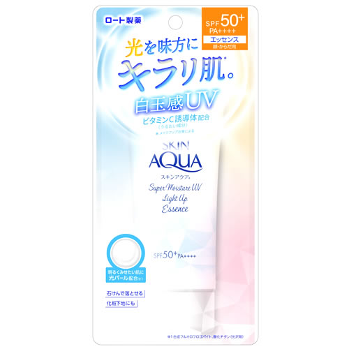 ロート製薬 スキンアクア スーパーモイスチャー UVライトアップエッセンス SPF50+ PA++++ (70g) 日焼け止め 顔 からだ用 化粧下地