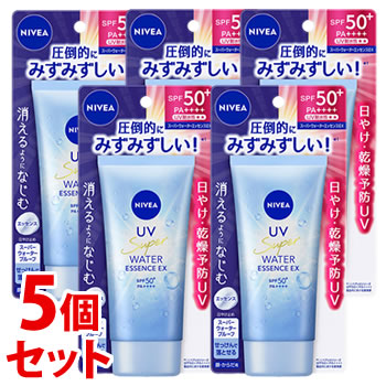 《セット販売》　花王 ニベアUV ウォーターエッセンスEX (80g)×5個セット SPF50+ PA++++ 顔・からだ用 日やけ止めエッセンス