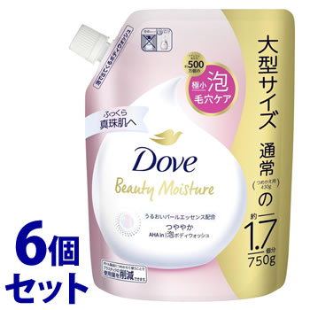 《セット販売》 ユニリーバ ダヴ ビューティーモイスチャー 泡ボディウォッシュ つややか つめかえ用 (750g)×6個セット 詰め替え用 ボディーソープ Dove