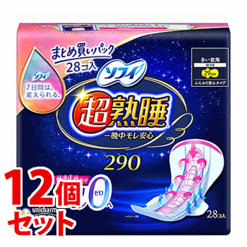 《セット販売》　ユニチャーム ソフィ 超熟睡ガード 290 (28枚)×12個セット 生理用ナプキン 夜用　【医薬部外品】