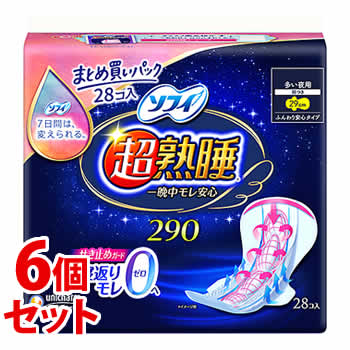 《セット販売》　ユニチャーム ソフィ 超熟睡ガード 290 (28枚)×6個セット 生理用ナプキン 夜用　【医薬部外品】