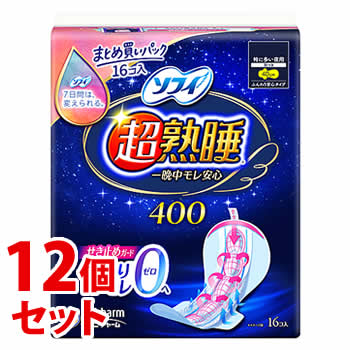 《セット販売》　ユニチャーム ソフィ 超熟睡ガード 400 (16枚)×12個セット 生理用ナプキン 夜用　【医薬部外品】