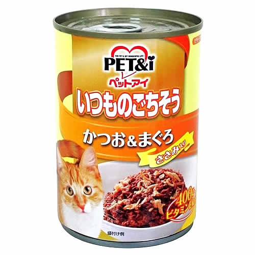 ペットアイ いつものごちそう かつお&まぐろ ささみ入り (400g) キャットフード 猫缶