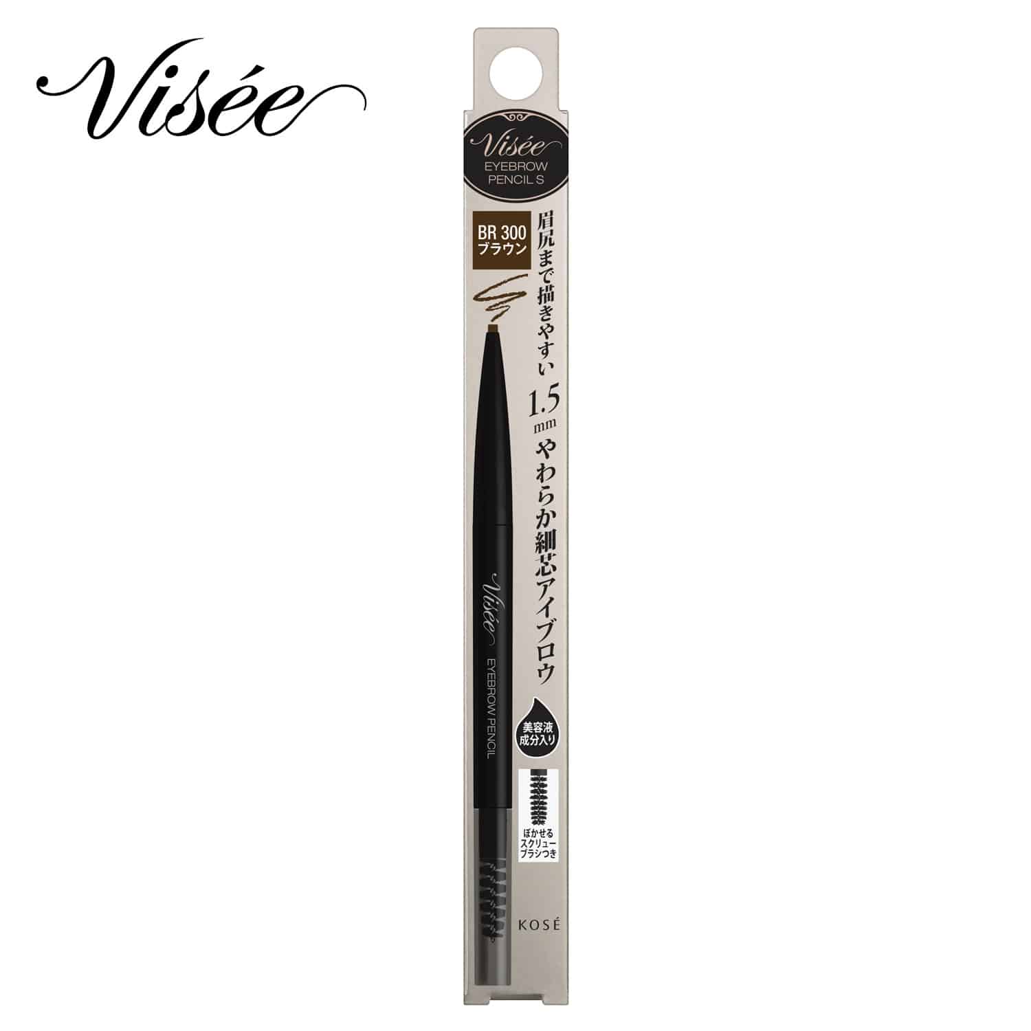 コーセー ヴィセ リシェ アイブロウペンシルS ブラウン BR300 (0.06g) 細芯 アイブロウ VISEE