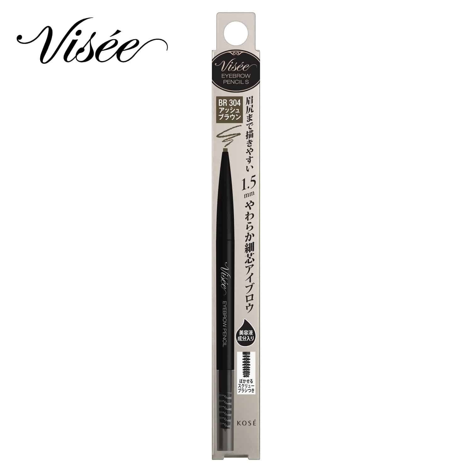 コーセー ヴィセ リシェ アイブロウペンシルS アッシュブラウン BR304 (0.06g) 細芯 アイブロウ VISEE