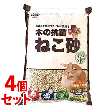 《セット販売》 ペットアイ 木の抗菌プラス猫砂 (14L)×4個セット 猫用 トイレ用品