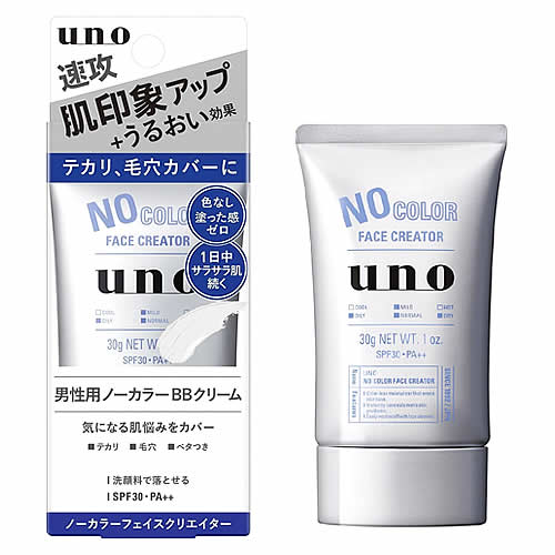 ファイントゥデイ uno ウーノ ノーカラーフェイスクリエイター SPF30 PA++ (30g) 男性用ノーカラーBBクリーム