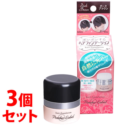 《セット販売》　パウダーレーベル ダークブラウン (4g)×3個セット 薄毛ケア 薄毛隠し ヘアファンデーション