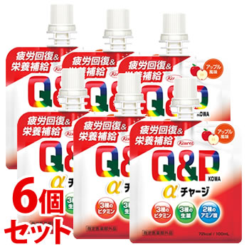 《セット販売》 興和 キューピーコーワαチャージ アップル風味 (100mL)×6個セット キューピーコーワ 疲労回復 栄養補給 【指定医薬部外品】