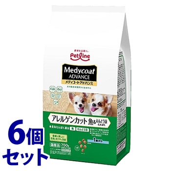 《セット販売》 ペットライン メディコートアドバンス アレルゲンカット 魚&えんどう豆たんぱく 1歳から (750g)×6個セット ドッグフード