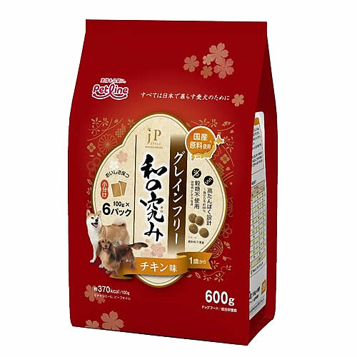 ペットライン JPスタイル和の究み 小粒 グレインフリー チキン味 1歳から (600g) ドッグフード