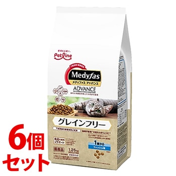 《セット販売》 ペットライン メディファス アドバンス グレインフリー 1歳から フィッシュ味 (1.25kg)×6個セット キャットフード