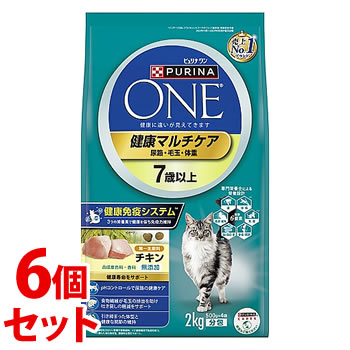 《セット販売》 ネスレ ピュリナ ワン キャット 健康マルチケア 7歳以上 チキン (2kg)×6個セット キャットフード