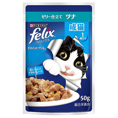 ネスレ ピュリナ フィリックス やわらかグリル 成猫 ゼリー仕立て ツナ (50g) キャットフード