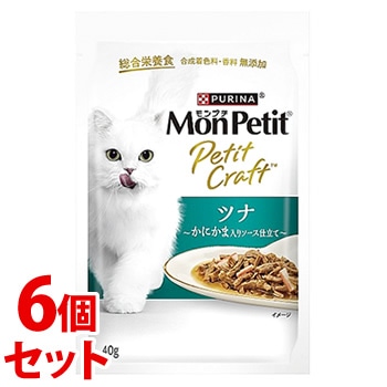 《セット販売》 ネスレ ピュリナ モンプチ プチクラフト ツナ かにかま入りソース仕立て (40g)×6個セット キャットフード