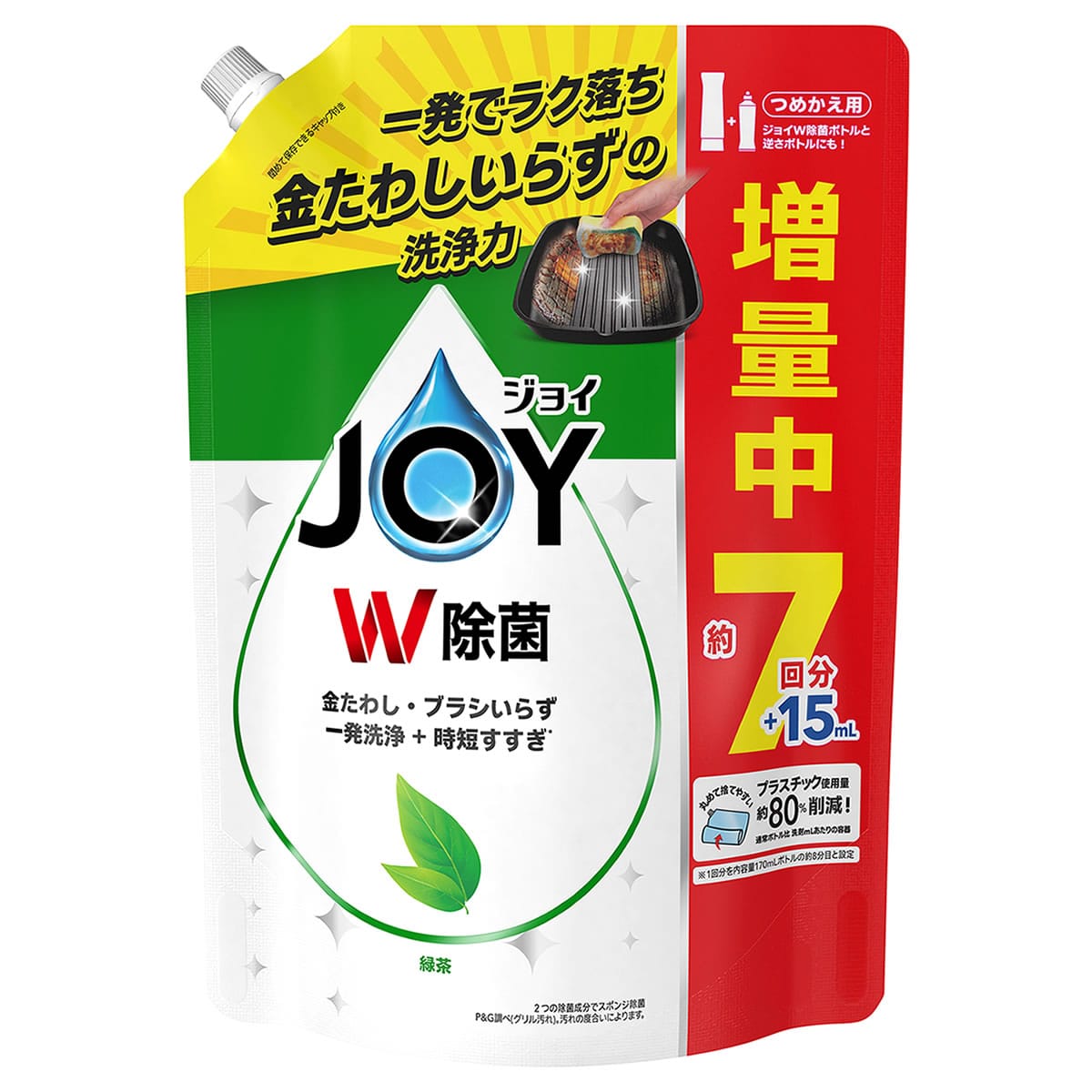 P&G 除菌ジョイ コンパクト 緑茶の香り 超特大増量 つめかえ用 (945mL) 詰め替え用 台所用洗剤 食器用洗剤 【P&G】