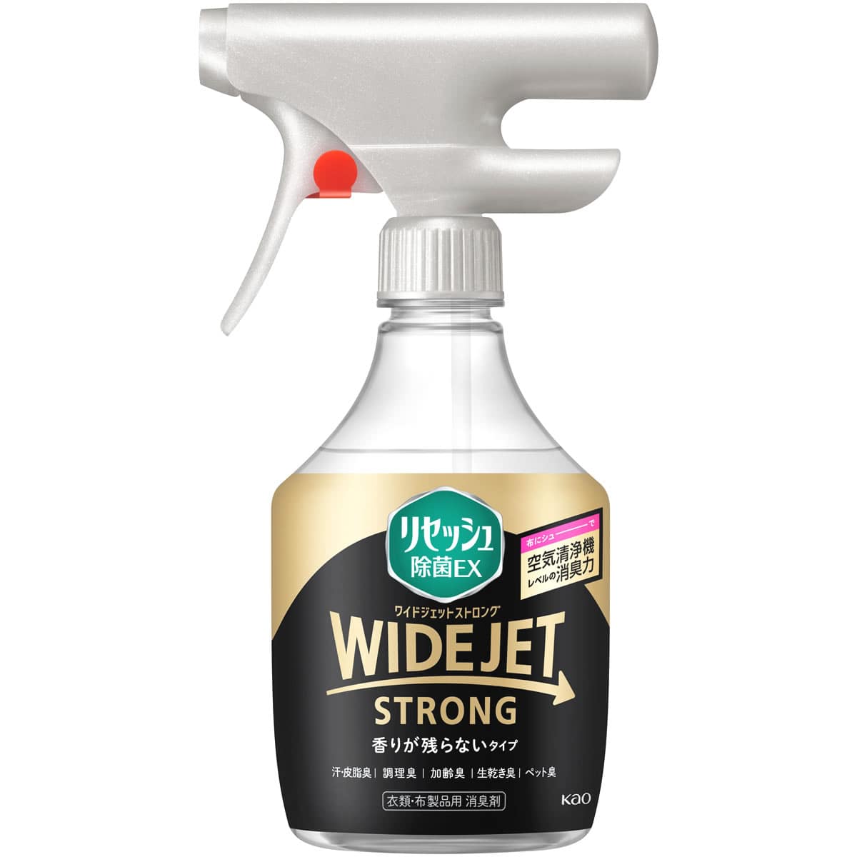 花王 リセッシュ 除菌EX ワイドジェット ストロング 香りが残らないタイプ 本体 (390mL) 衣類 布用 消臭剤 ファブリックミスト