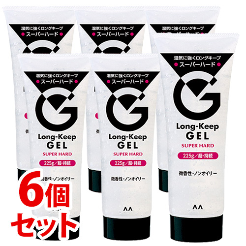 《セット販売》　マンダム ロングキープジェル スーパーハード (225g)×6個セット 男性用 メンズ ヘアジェル
