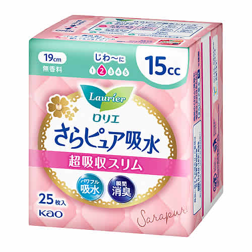 花王 ロリエ さらピュア吸水 超吸収スリム 15cc (25枚) 軽度尿失禁用品 軽失禁ライナー