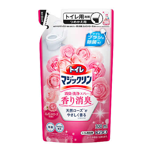 花王 トイレマジックリン 消臭・洗浄スプレー 香り消臭 エレガントローズの香り つめかえ用 (300mL) 詰め替え用