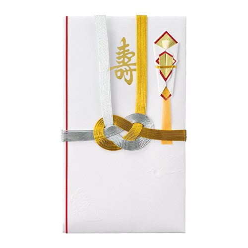 マルアイ 祝金封 中柾金銀10本結切寿 金のし キ-19 (1枚) 婚礼用 金封 祝儀袋 MARUAI