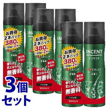 《セット販売》 バスクリン インセント 薬用育毛トニック 無香料 ペアパック (190g×2本)×3個セット 育毛剤 INCENT 【医薬部外品】