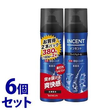 《セット販売》 バスクリン インセント 薬用育毛トニック 無香料 プレミアムクール ペアパック (190g×2本)×6個セット 育毛剤 INCENT 【医薬部外品】