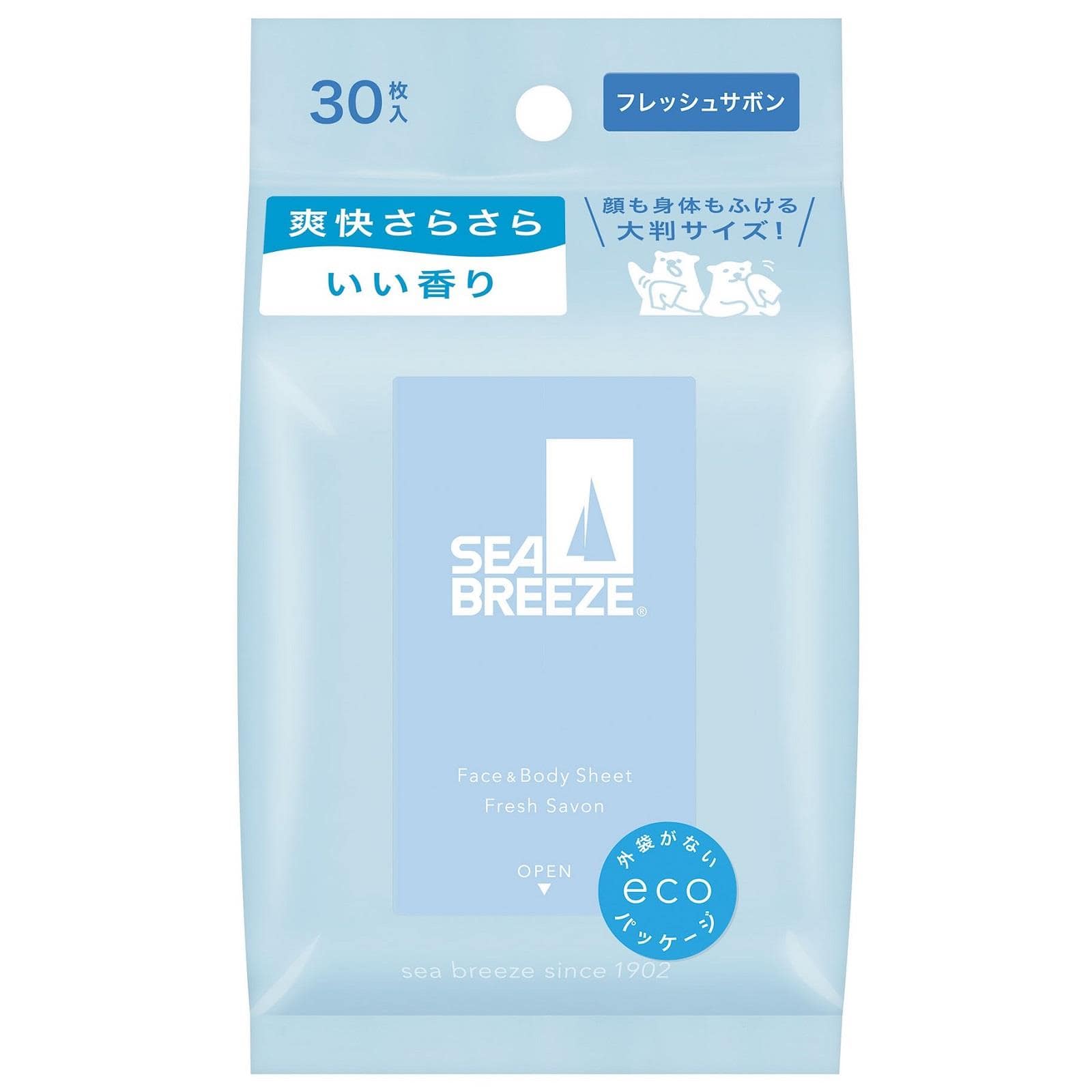 ファイントゥデイ シーブリーズ フェイス＆ボディシート N フレッシュサボン (30枚) デオドラントシート 制汗デオドラント