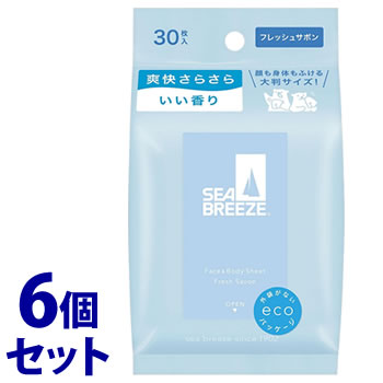 《セット販売》 ファイントゥデイ シーブリーズ フェイス&ボディシート N フレッシュサボン (30枚)×6個セット デオドラントシート 制汗デオドラント