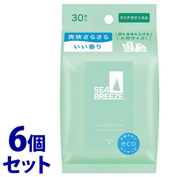 《セット販売》 ファイントゥデイ シーブリーズ フェイス&ボディシート N クリアボタニカル (30枚)×6個セット デオドラントシート 制汗デオドラント