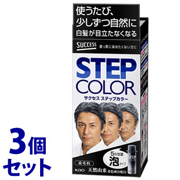 《セット販売》 花王 サクセス ステップカラー (110g)×3個セット 真っ黒に染めたくない方に 白髪ケア 白髪染め
